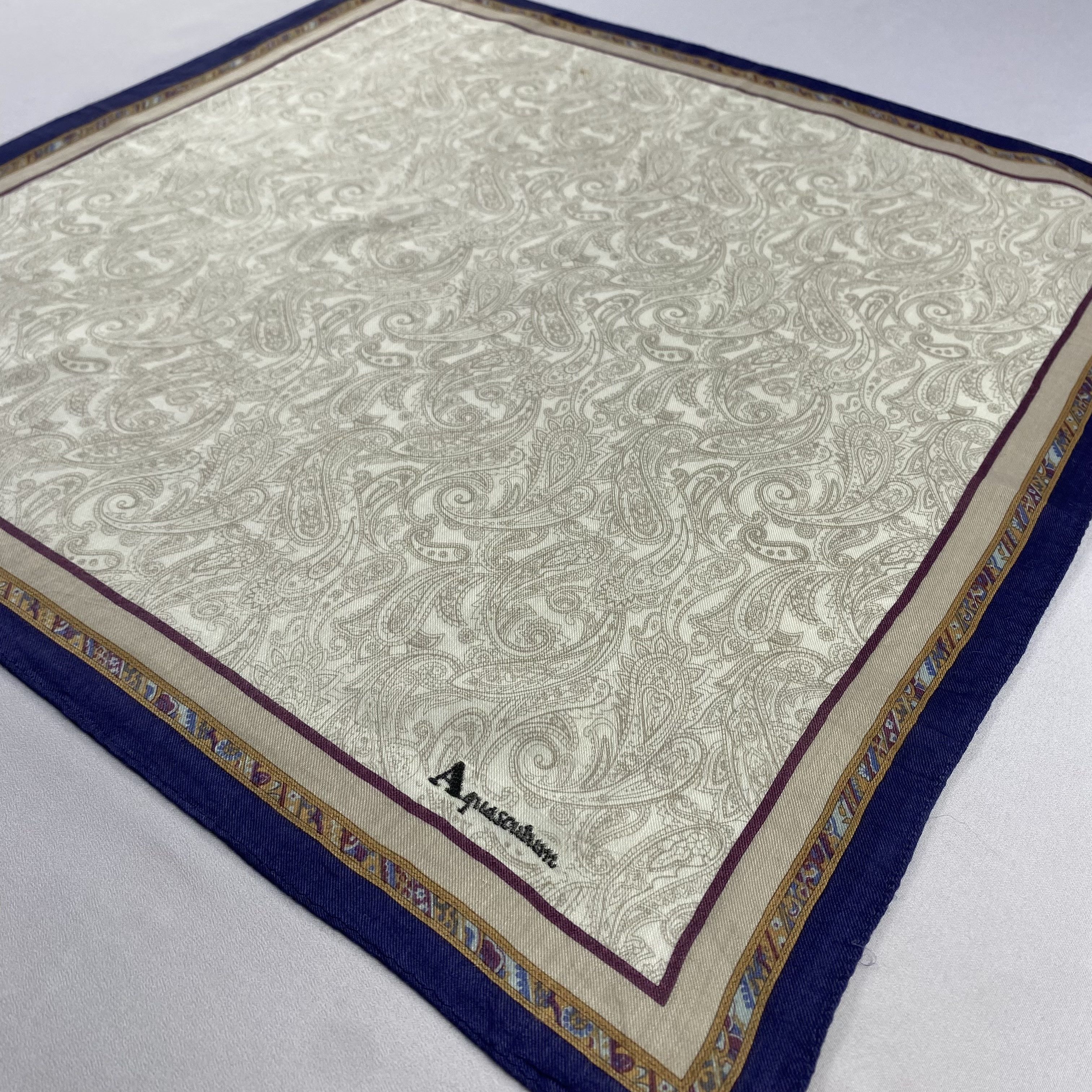 Aquascutum × Vintage Aquascutum Handkerchief / Neckerchief / Bandana-P1052 Size ONE SIZE - 2 Thumbnail