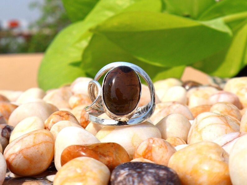 Handmade Smoky Quartz Ring, Handmade 925 Silver Ring, Brown Gemstone Size ONE SIZE - 2 Thumbnail