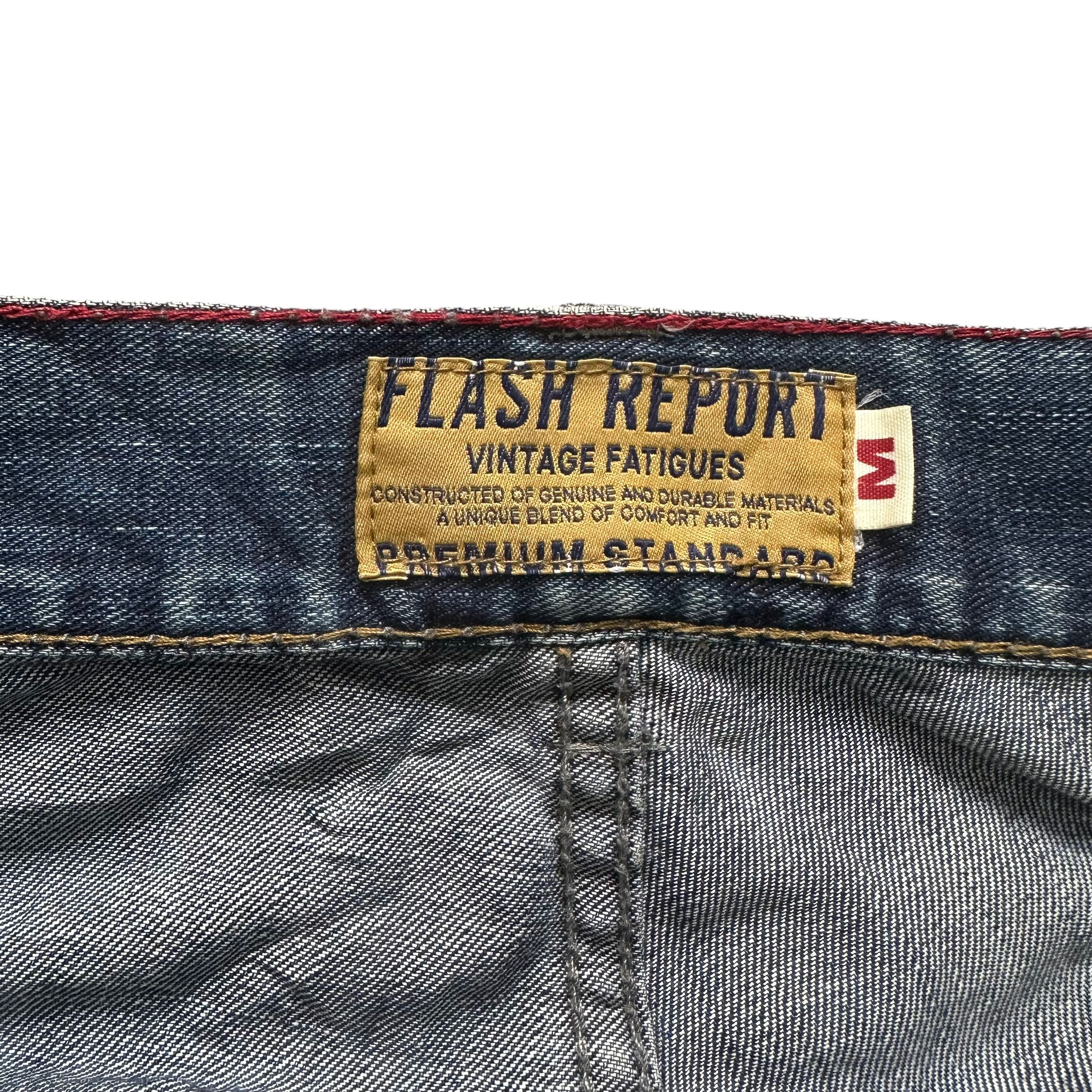 Japanese Brand FLASH REPORT VINTAGE FATIGUES DENIM PANTS #8503-012 Size US 31 - 9 Thumbnail