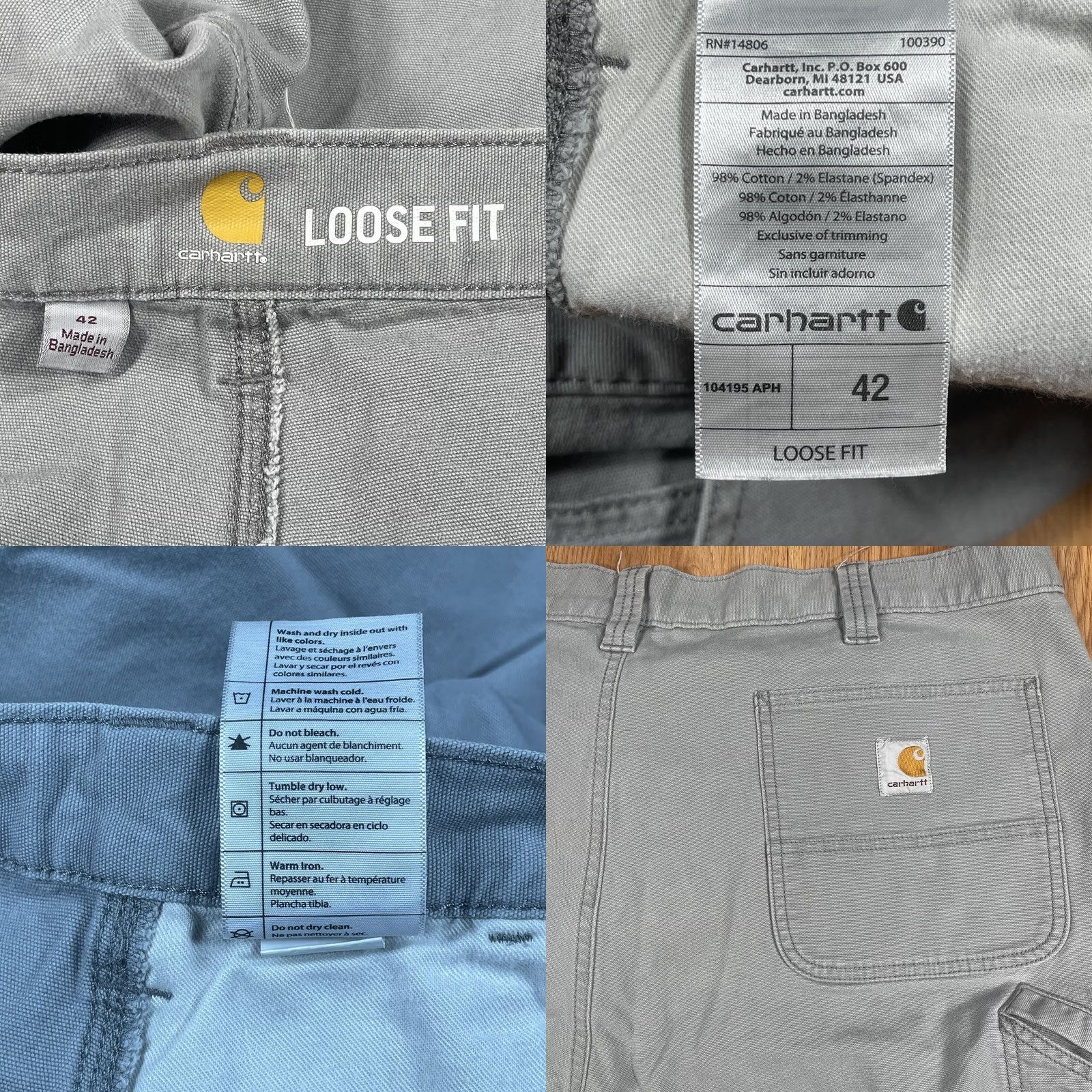 Carhartt Carhartt Shorts Mens 42 Gray Loose Fit Stretch Flat Front Khaki Chino Slack Size US 42 / EU 58 - 8 Thumbnail