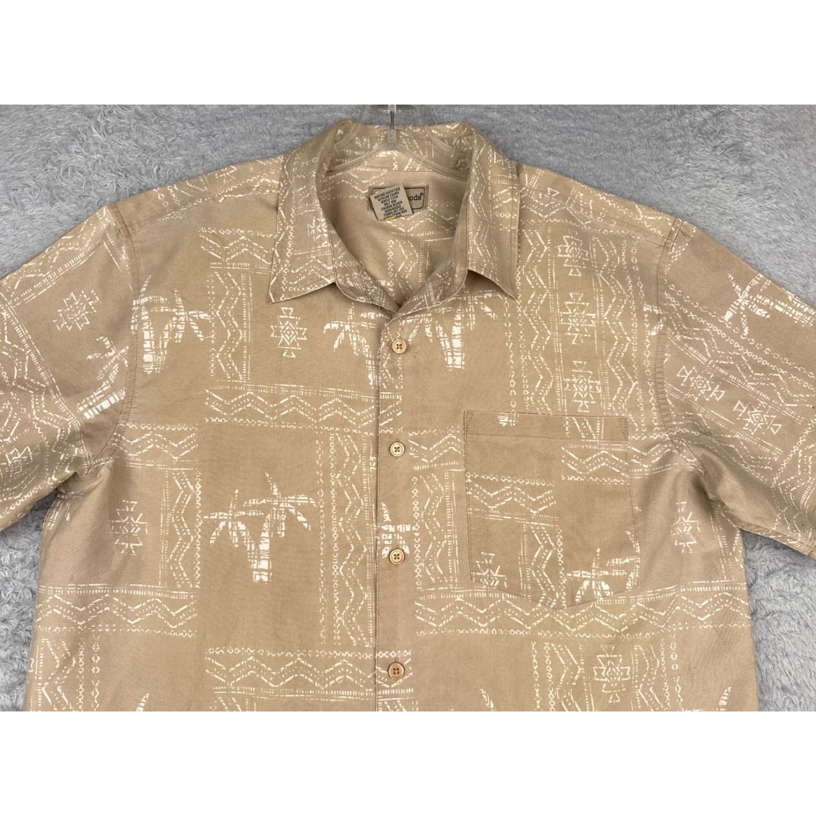Vintage Scandia Woods Shirt Men Large Beige Palm Tree Button Up 100% Polyester Hawaiian Size US XXL / EU 58 / 5 - 4 Thumbnail