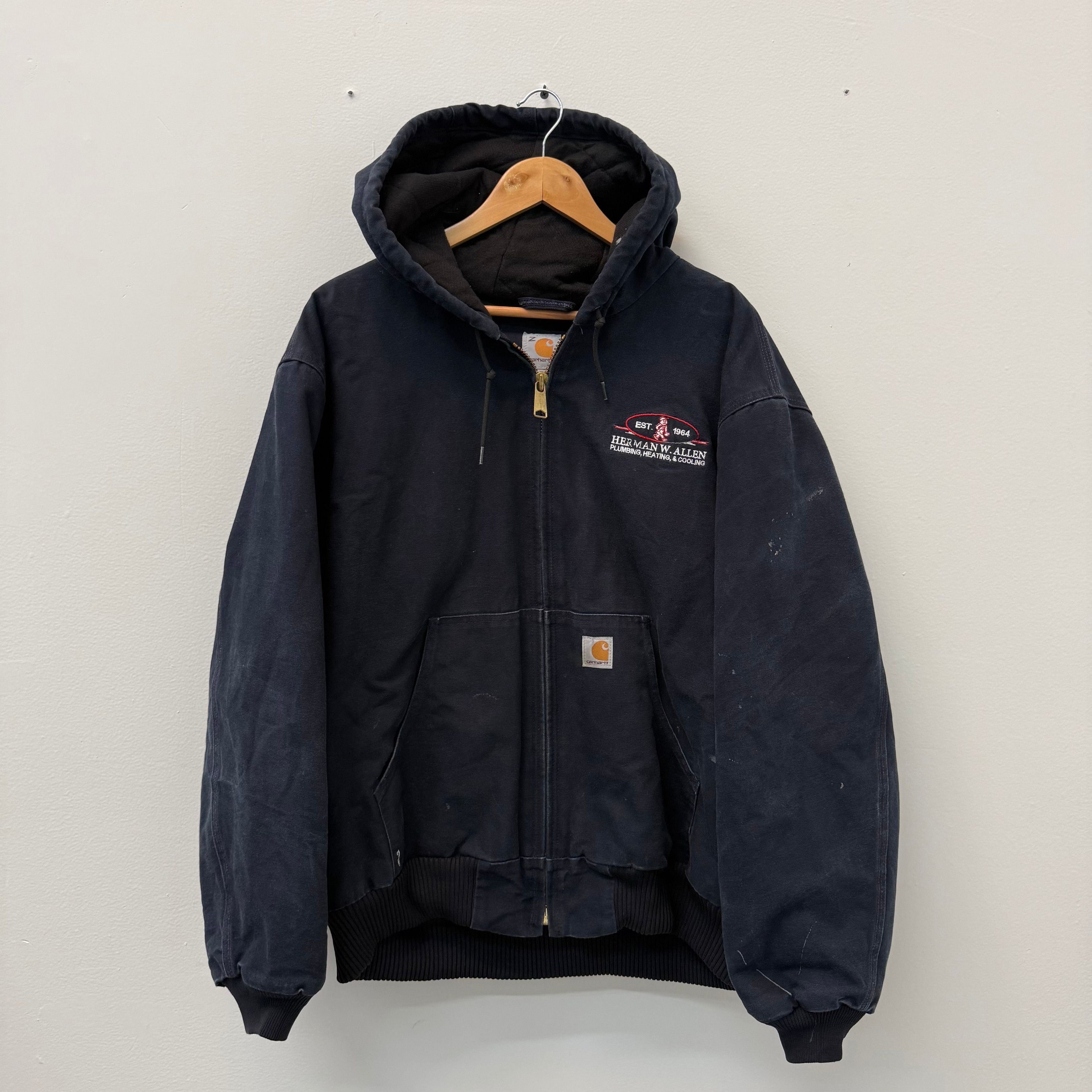 Carhartt Carhartt Vintage Logo Work Zip Hooded Jacket - Size XL Size US XL / EU 56 / 4 - 1 Thumbnail