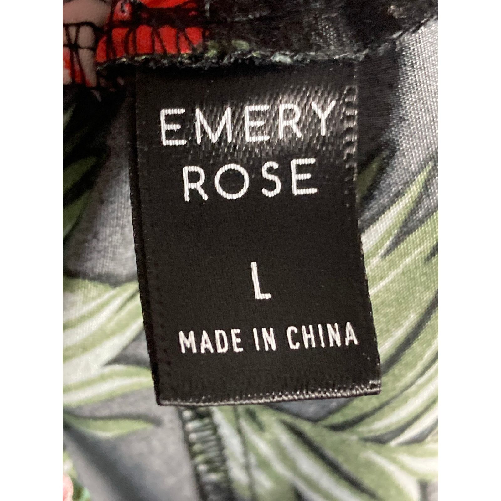 Other Emery Rose Women's Large Wide-Leg Pants Black Tropical Size 28" / US 6 / IT 42 - 3 Thumbnail