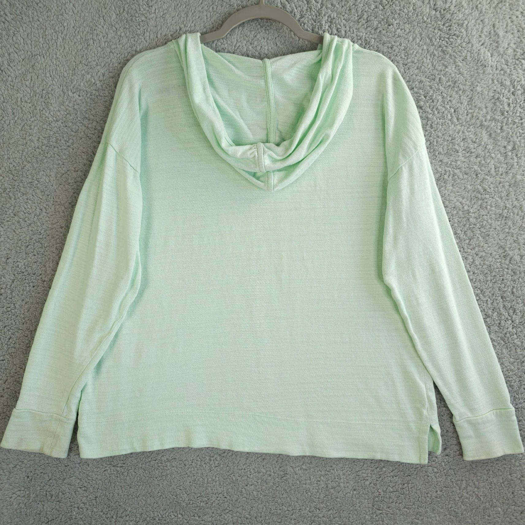 Loft LOFT Hoodie Womens Small Green V-Neck Lightweight Hooded Top Pullover Casual Size S / US 4 / IT 40 - 2 Thumbnail