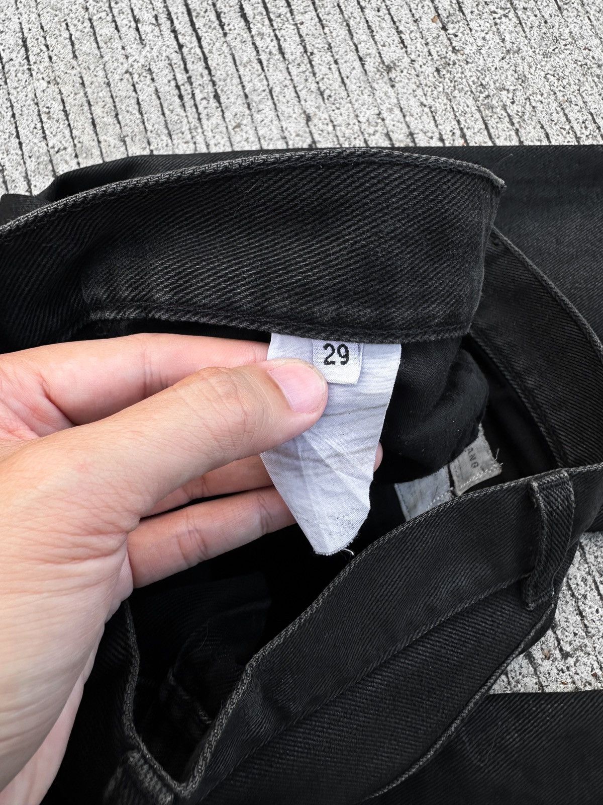Helmut Lang Helmut Lang 1999 Coated Black Waxed Denim Classic Cut Size US 31 - 17 Thumbnail