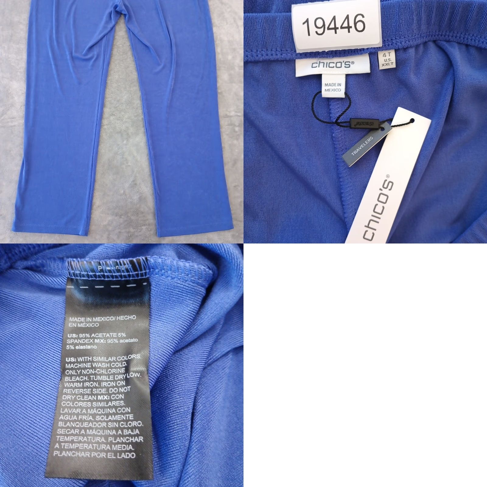 Vintage Chico's Pants Womens 2XL Tall Ankle Purple Pull On Straight 42 in Inseam 32.5 in High Rise NWT Size 40" / US 18 - 8 Thumbnail