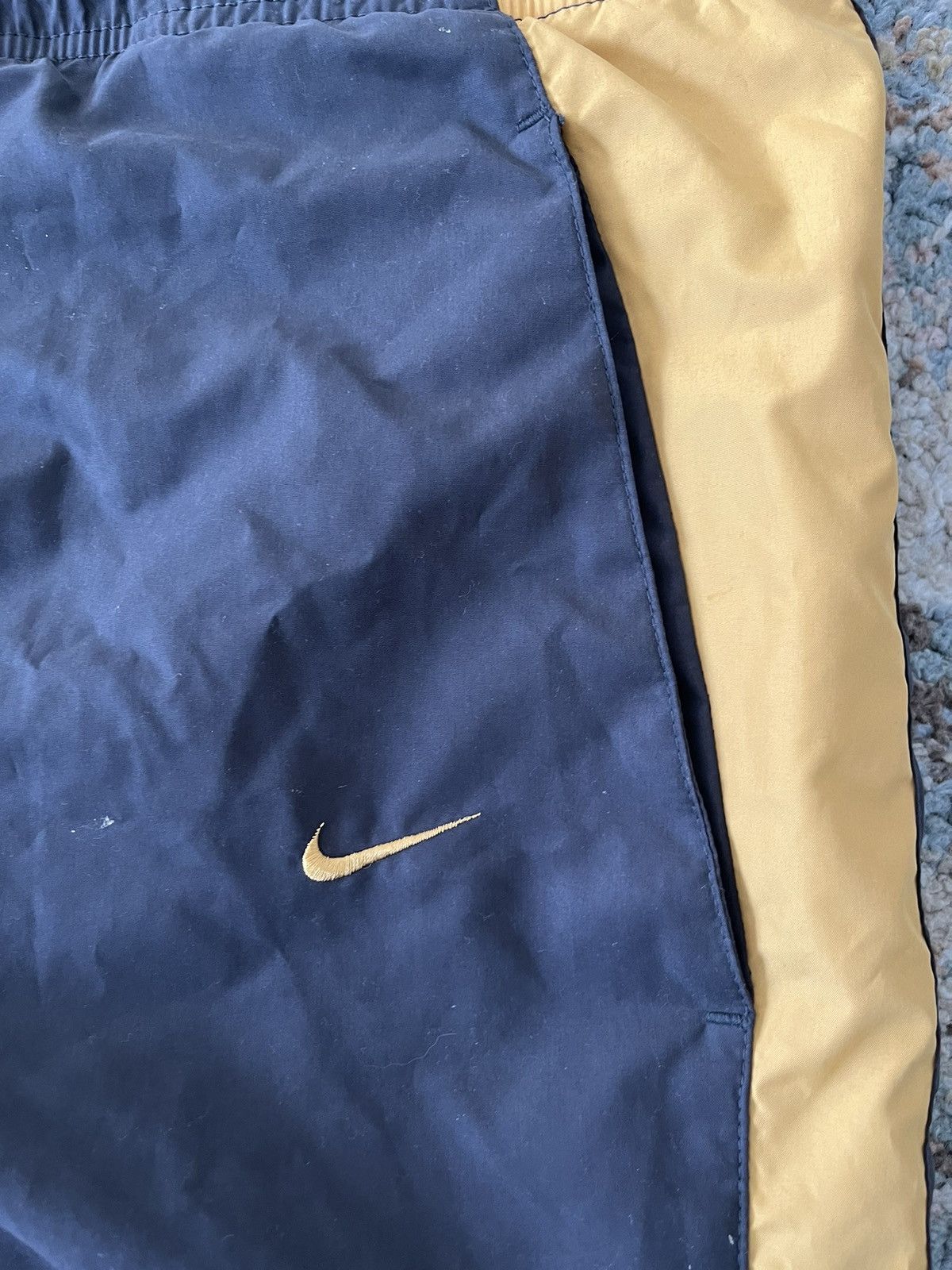 Vintage VTG Nike Drill Trackpants XL Baggy Blue Gold Y2K Zip Swishy Size US 38 / EU 54 - 4 Thumbnail