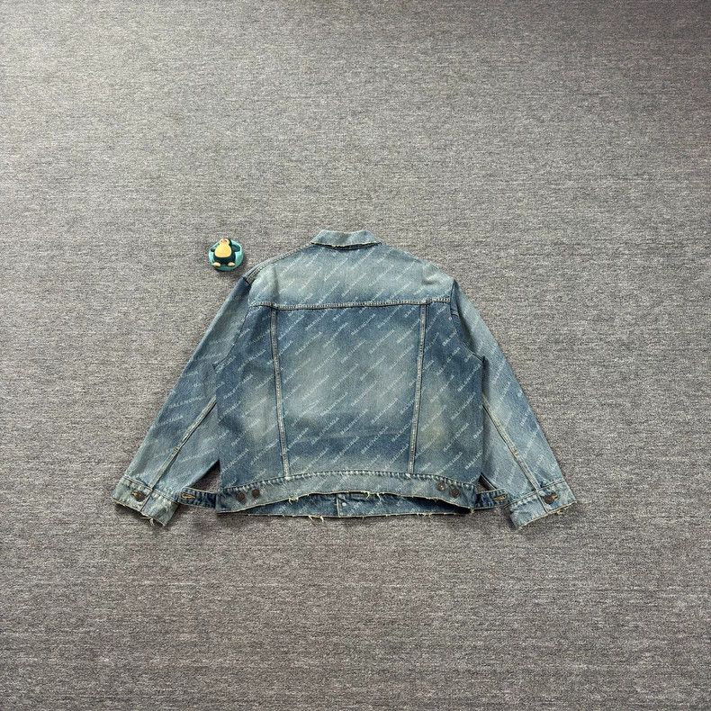 Balenciaga Balenciaga Fully printed blue denim jacket Size US XS / EU 42 / 0 - 7 Thumbnail