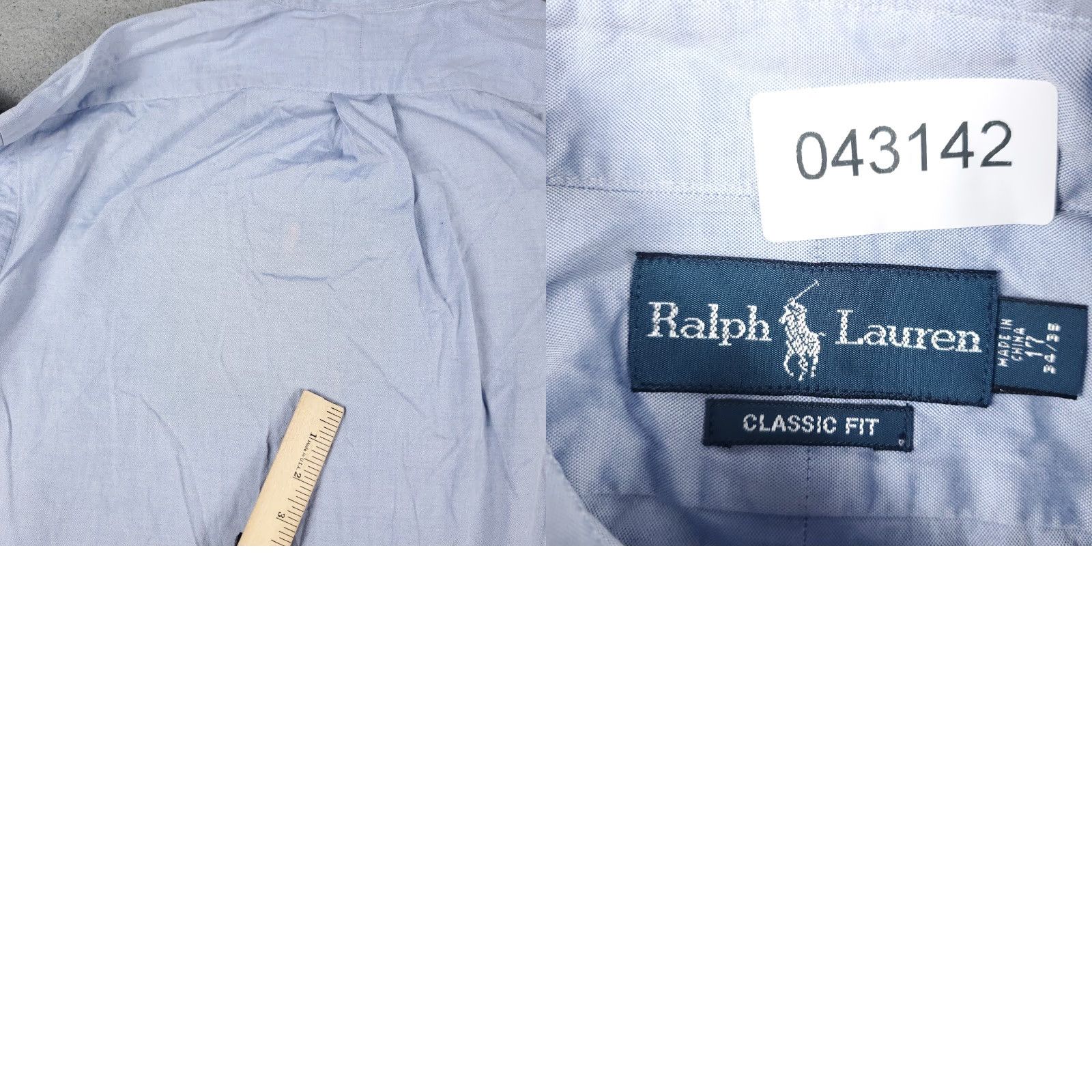 Ralph Lauren Ralph Lauren Shirt Mens 17 Blue Dress Shirt Button-Down Cotton Long Sleeve Classic Modern Mens Size 46R - 8 Thumbnail