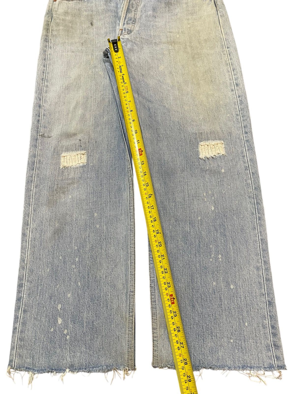 Levi's Vintage 90s Levis 501 Mud Wash Faded Distress Wide Leg Baggy Size US 34 / EU 50 - 14 Thumbnail