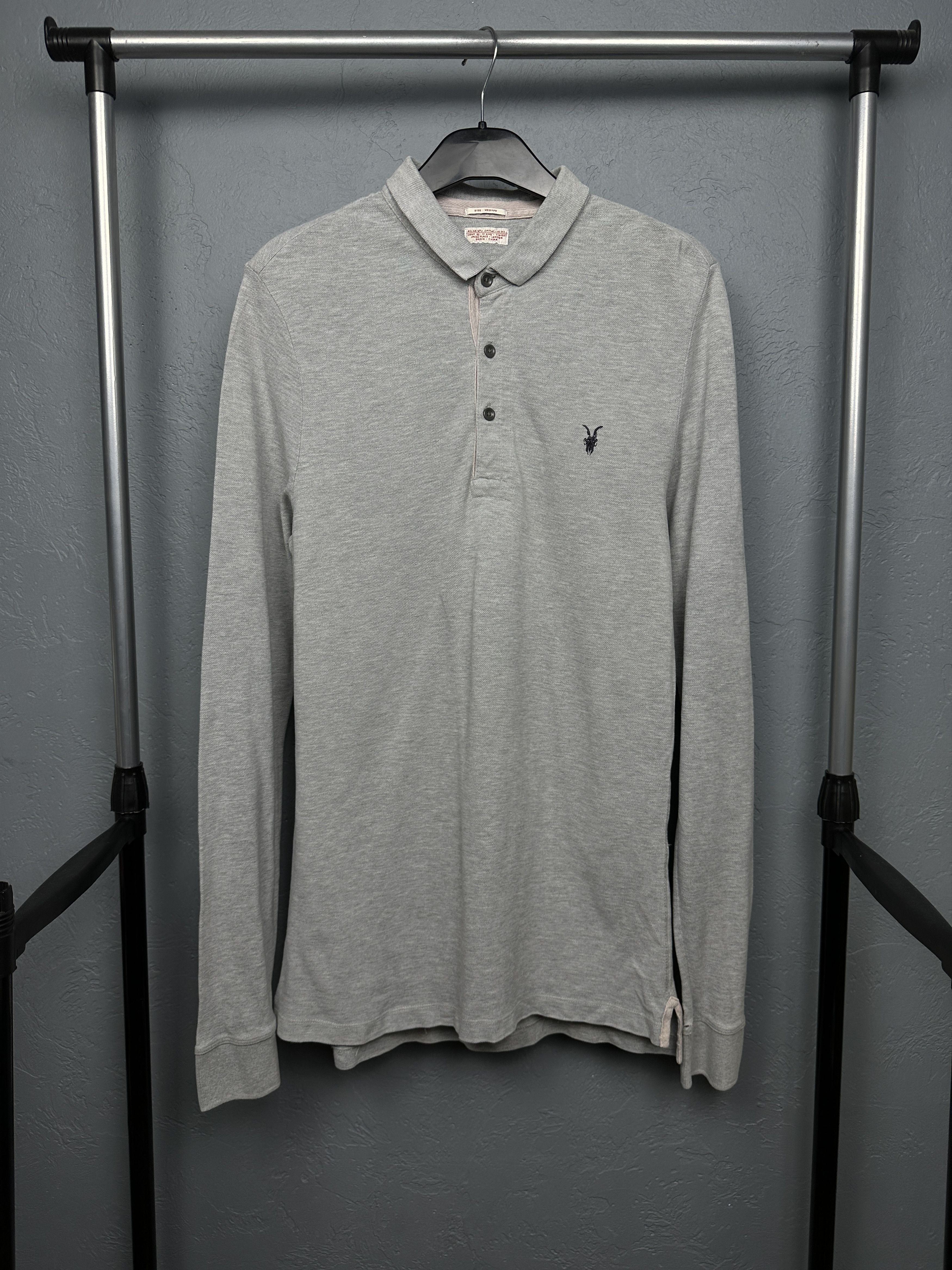 Allsaints Allsaints Mens Sandringham Long Sleeve Polo Shirt Size US M / EU 48-50 / 2 - 1 Thumbnail