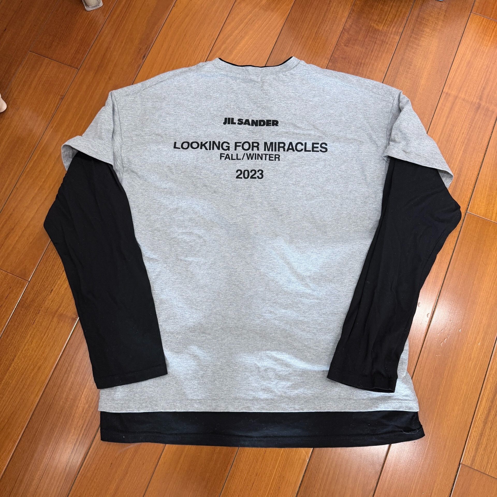 Jil Sander Jilsander Black Gray Layered Long Sleeve Size US S / EU 44-46 / 1 - 1 Thumbnail
