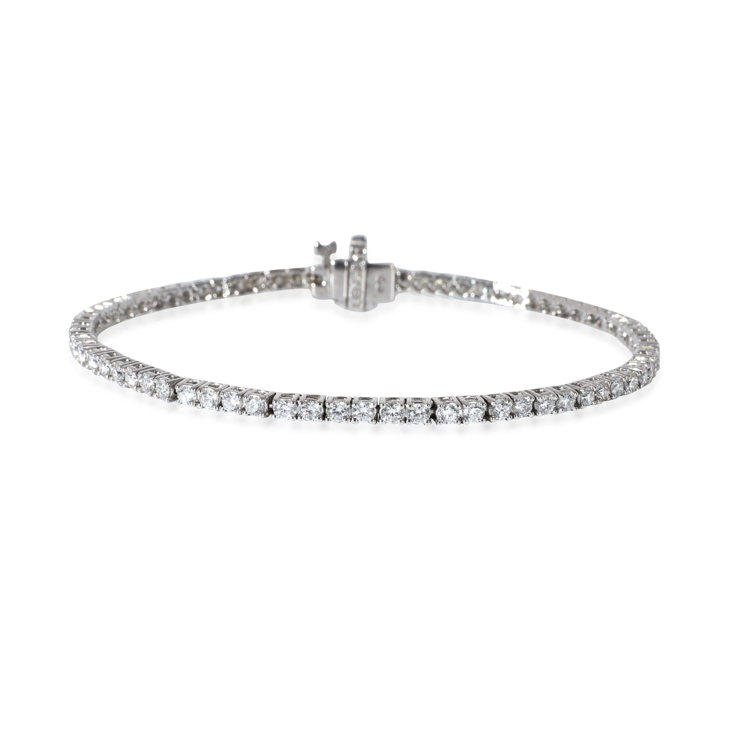 image of Cartier Diamond Tennis Bracelet In 14K White Gold 2.51 Ctw, Women's