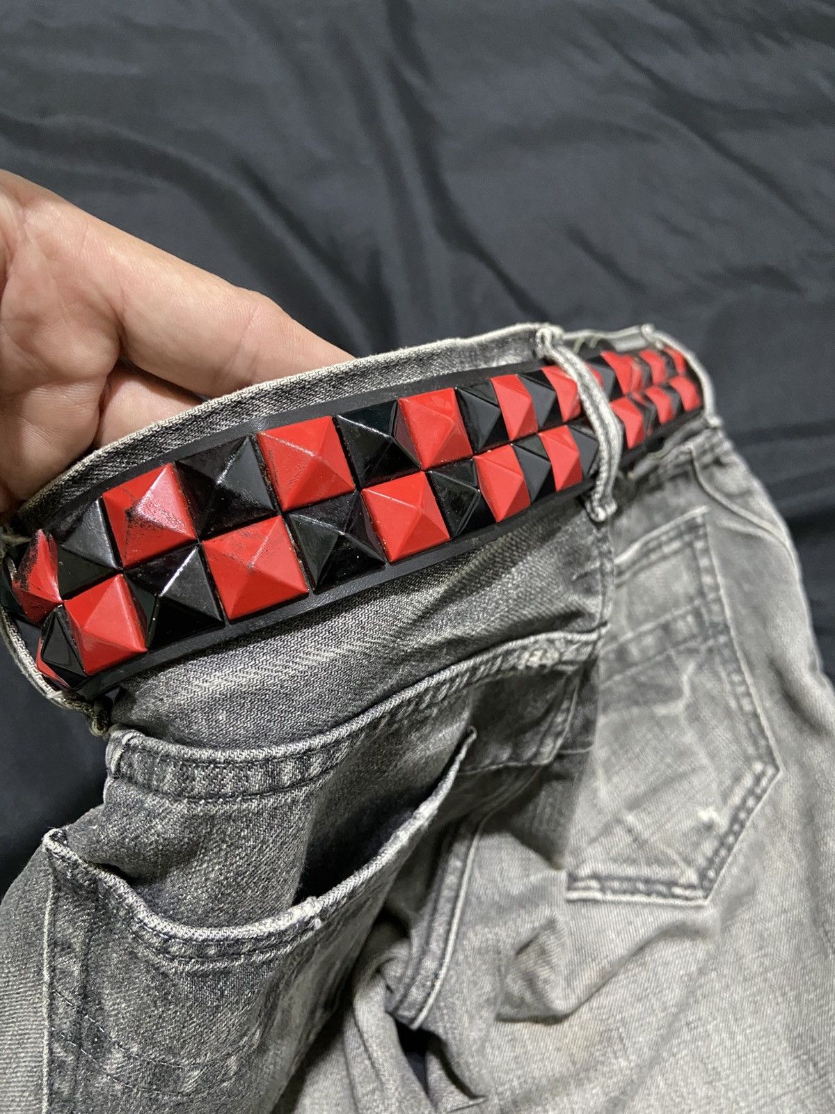Isamu Katayama Backlash JAPANESE PUNK UKNOWN BRAND LEATHER BELT 14thaddiction style Size ONE SIZE - 4 Thumbnail