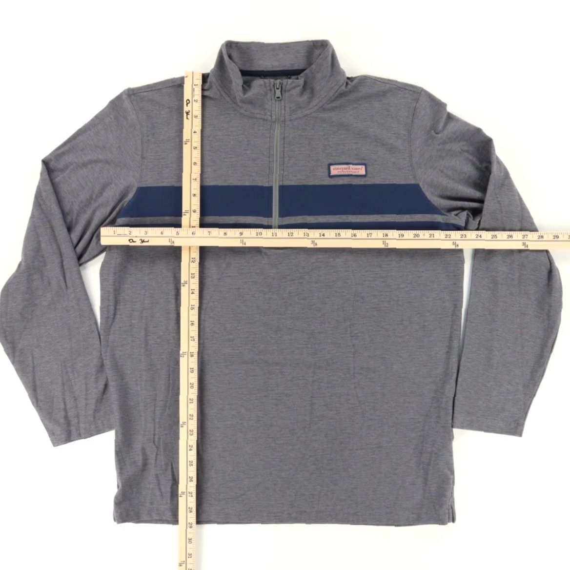 Vineyard Vines VINTAGE Vineyard Vines Edgartown Shep Stretch Striped Mock Long Sleeve Sweatshirt Gray Men's L Size US L / EU 52-54 / 3 - 3 Thumbnail