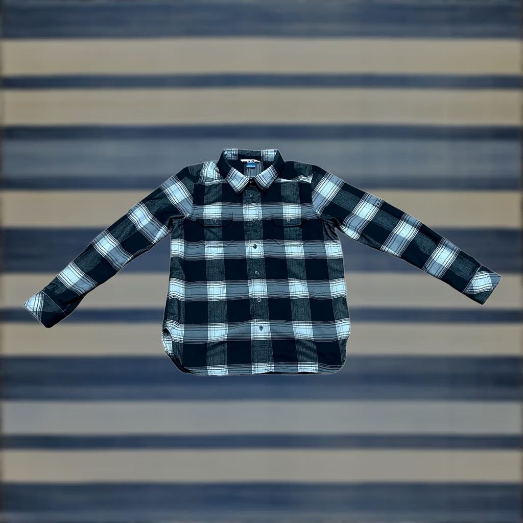 KAVU KAVU Button-Down Flannel Shirt Plaid Long Sleeve Black & White Multicolor Men Medium Regular Size M Casual Workwear Winter Spring Fall Size US M / EU 48-50 / 2 - 1 Thumbnail
