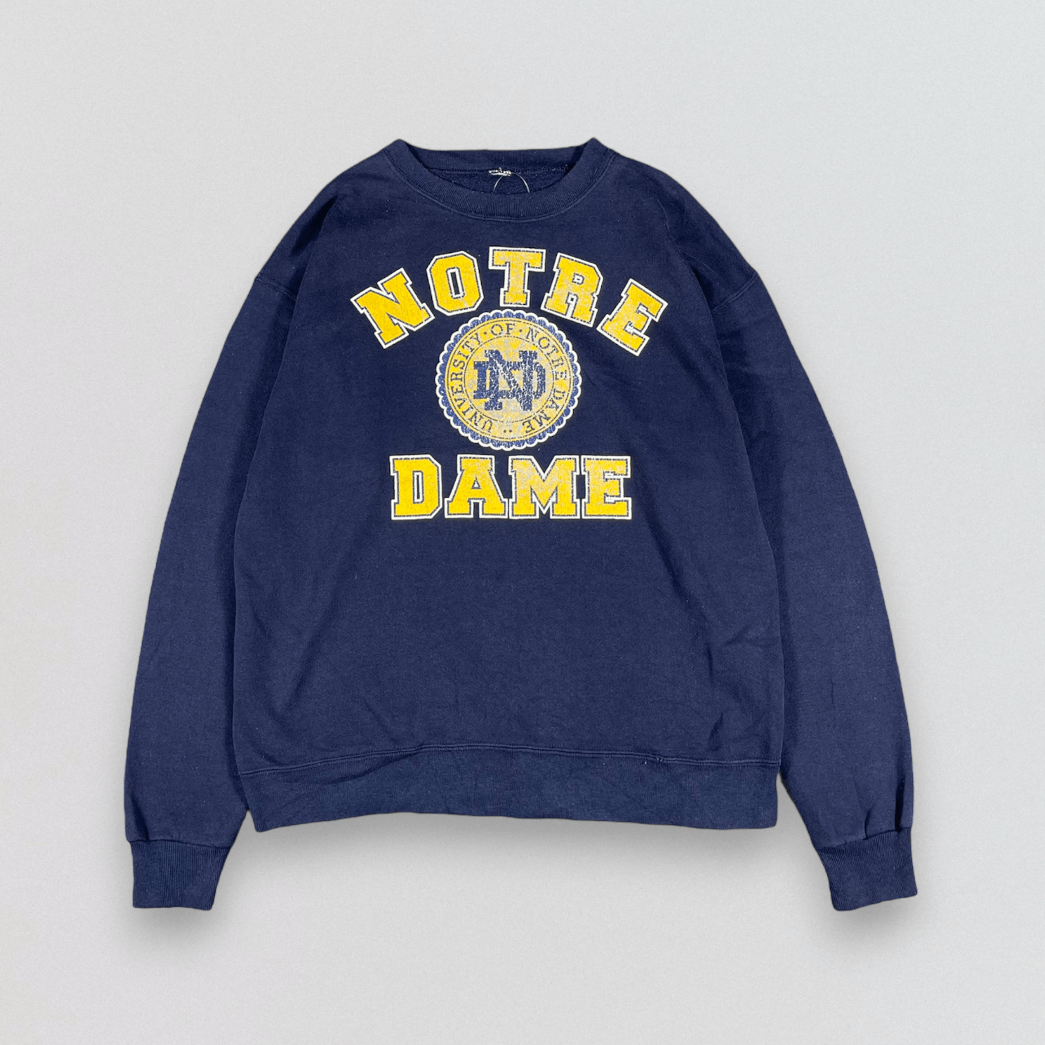 image of American College x Vintage University Of Notre Dame Sweatshirts in Blue, Men's (Size Large)