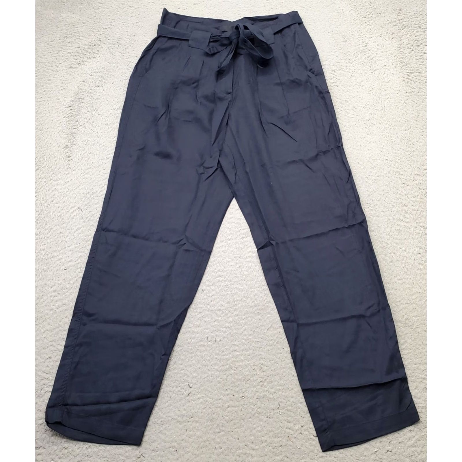 Vintage Max Jeans Paperbag Pants Womens Size 6 Navy Outdoor Straight Leg Belted Waist Navy Outdoor Straight Leg Pants Womens Size 6 Size 28" / US 6 / IT 42 - 2 Thumbnail