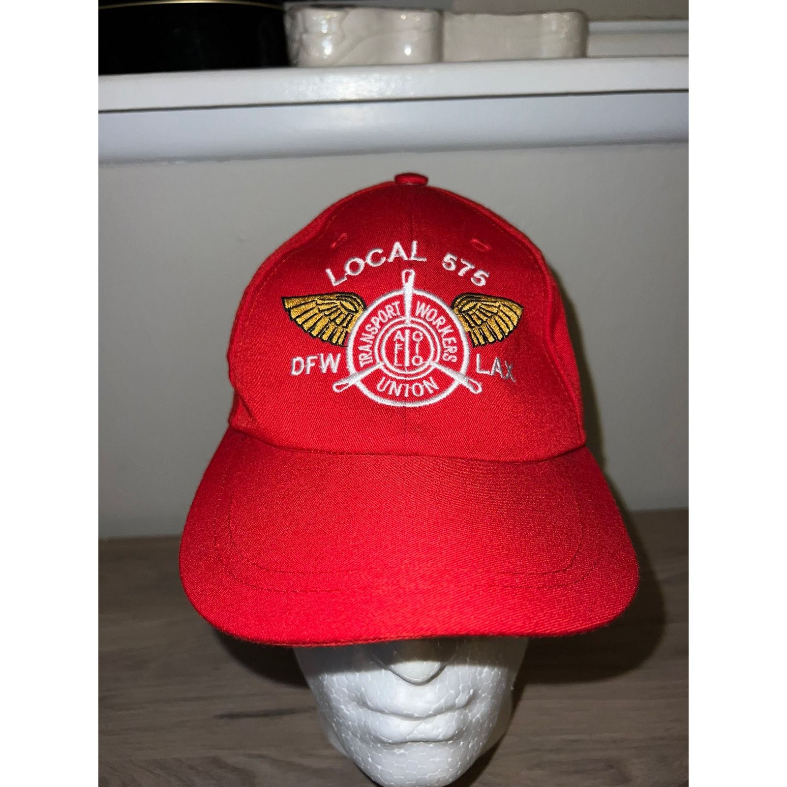 Vintage Vintage Union Hat Transport Workers Local 575 DFW LAX Cap OS Size ONE SIZE - 2 Thumbnail