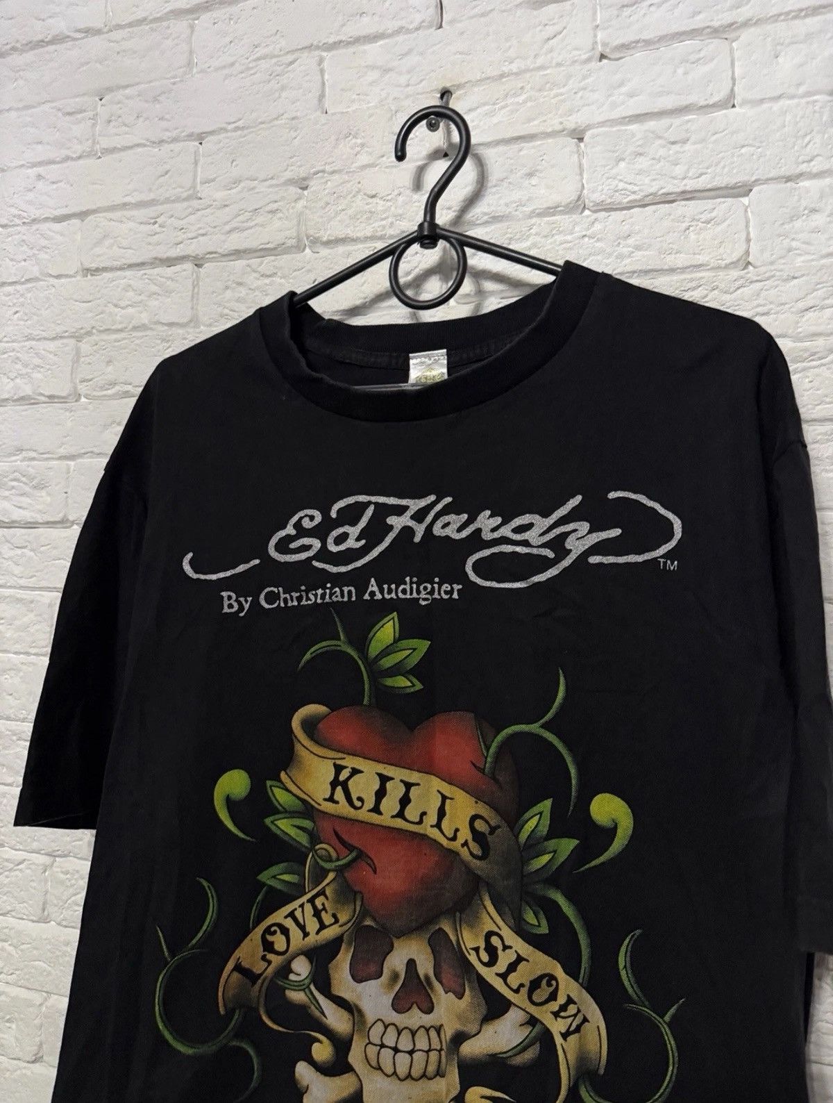 Ed Hardy Vintage Ed Hardy By Christian Audigier T-shirt Huge Logo Size US L / EU 52-54 / 3 - 2 Thumbnail