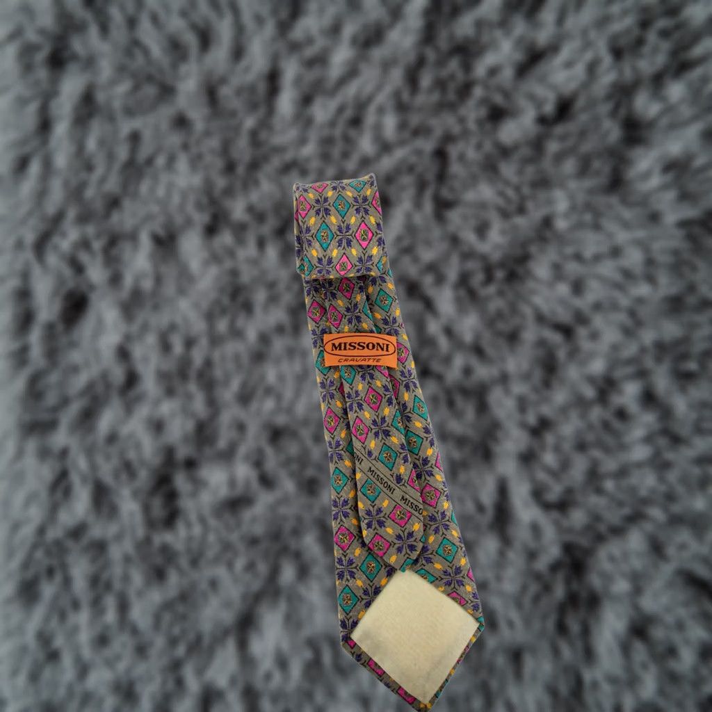 Missoni MISSONI Tie Men's ONE SIZE 100% Silk Classic Pointed Multicolor Patterned Tie Size ONE SIZE - 1 Thumbnail