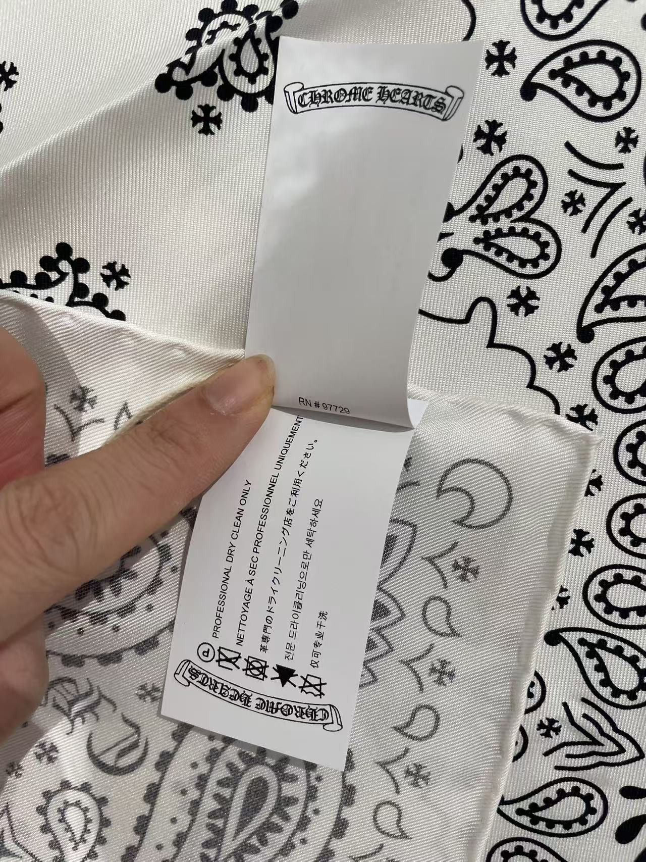 Chrome Hearts Chrome Hearts White Paisley Bandana Silk Scarf Size ONE SIZE - 6 Thumbnail