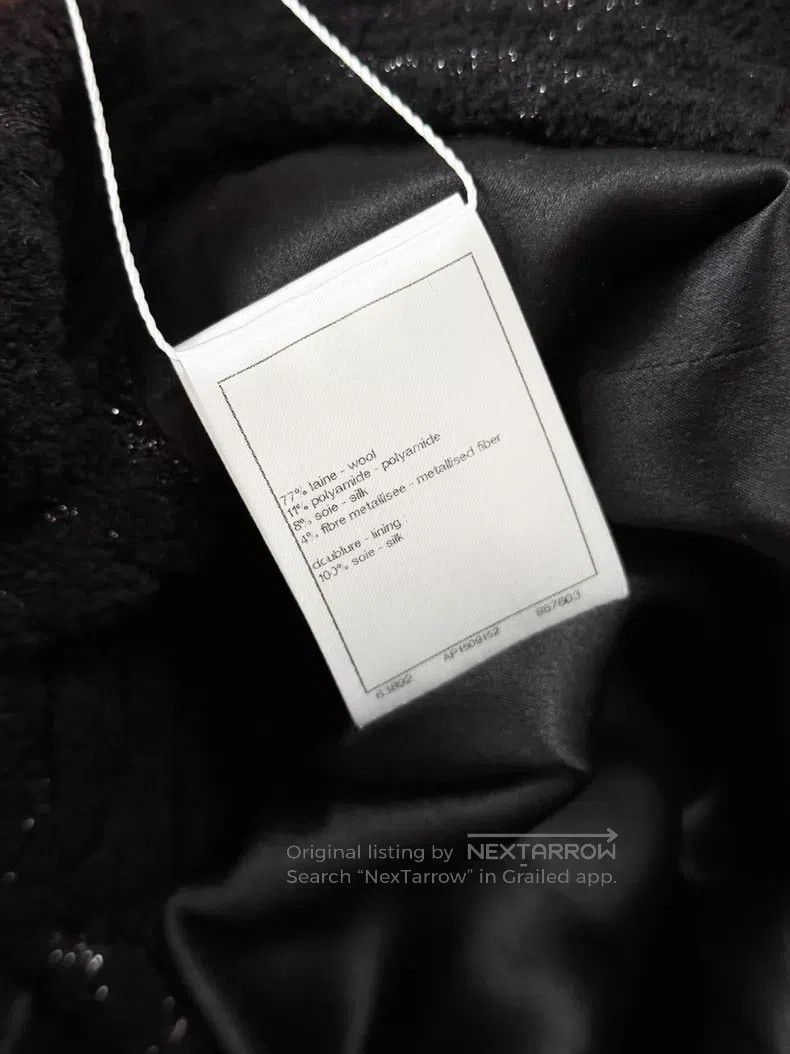 Chanel Chanel Dark-patterned camellia round-neck long coat Size XS / US 0-2 / IT 36-38 - 8 Thumbnail