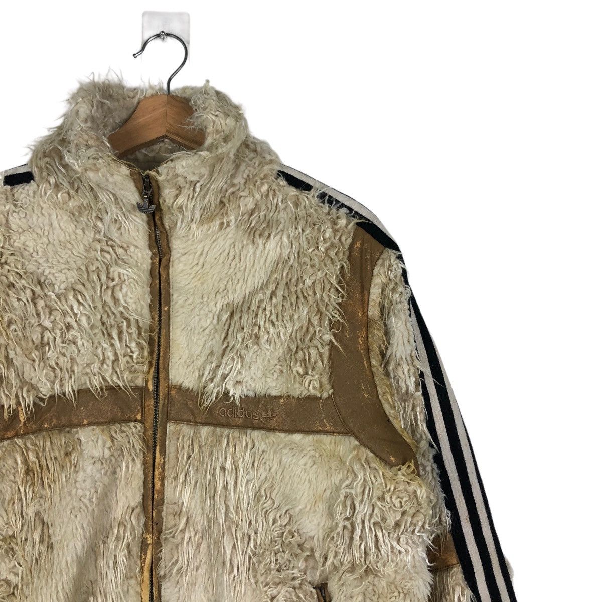 Adidas 🔥90’s Vintage Adidas Zipper Jacket Mink Fur Design Size US L / EU 52-54 / 3 - 6 Thumbnail