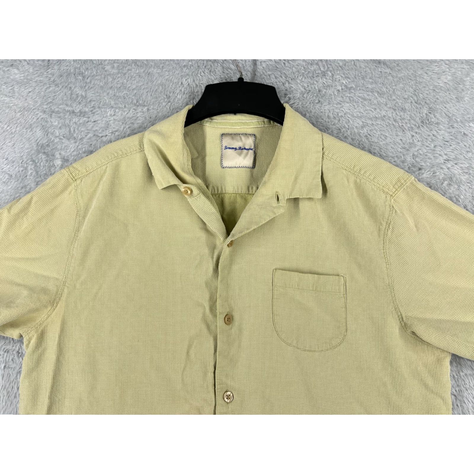 Tommy Bahama Tommy Bahama Shirt Men XL Yellow Button Up Silk Blend Pocket Mens Size US XL / EU 56 / 4 - 4 Thumbnail