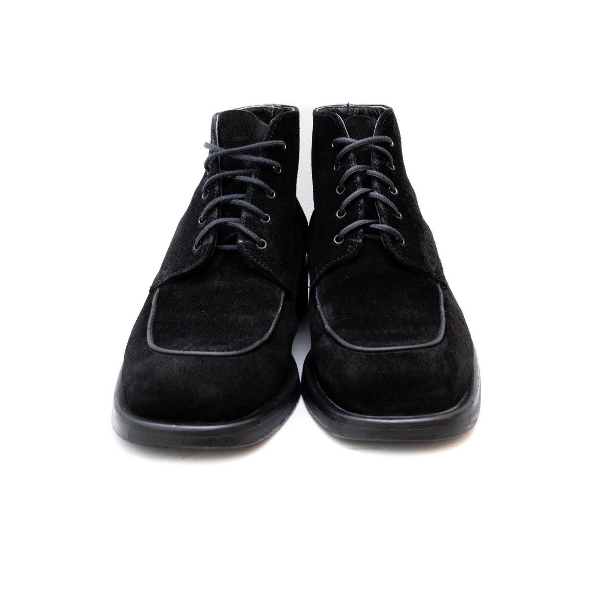 Kenzo × Vintage Kenzo Mens Black Suede Chukka Lace-up Square Toe Men Boots Size US 10 / EU 43 - 4 Thumbnail
