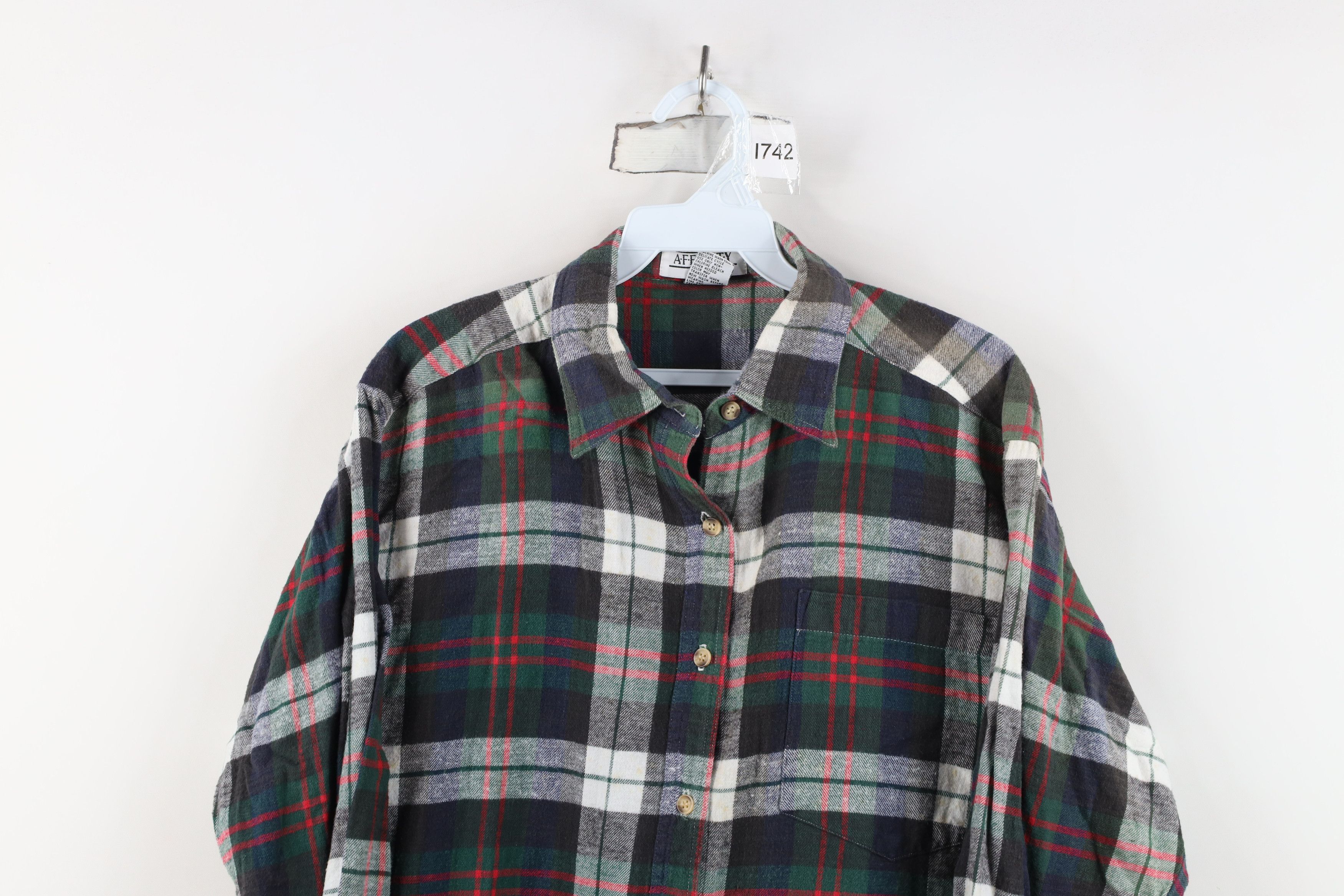 Vintage Vintage 90s Streetwear Flannel Collared Button Shirt Size L / US 10 / IT 46 - 2 Thumbnail
