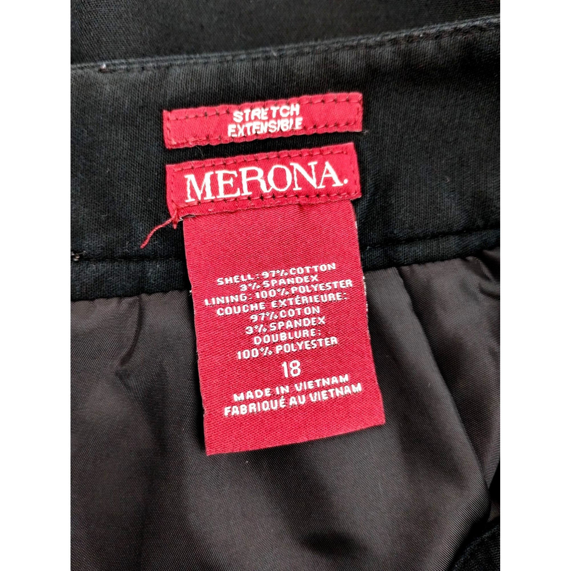 Merona Merona Womens 18 Black Knee-Length Fully Lined Pencil Skirt Size 40" / US 18 - 2 Thumbnail