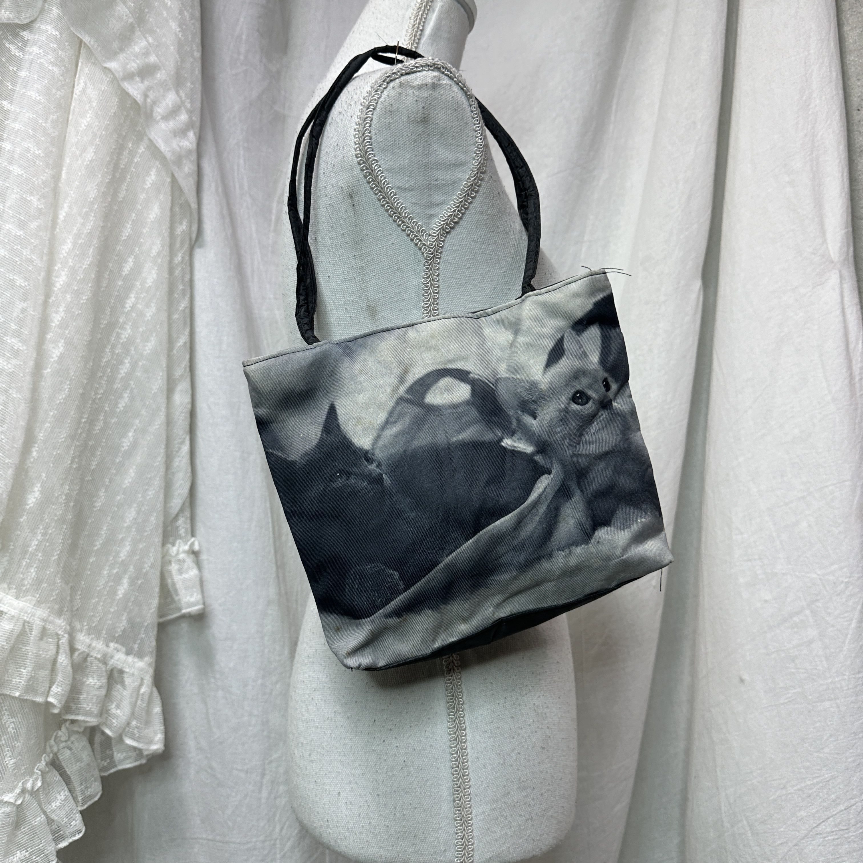 Vintage Vintage Avant Garde Kitten Cat Print Shouder Bag Y2K Size ONE SIZE - 4 Thumbnail