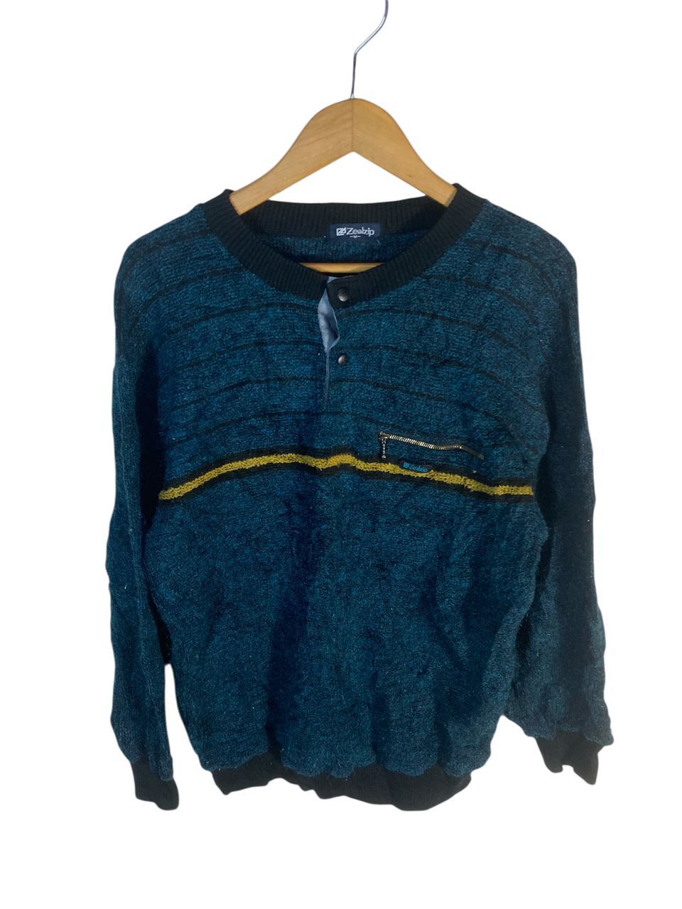 Japanese Brand Vintage zealzip single pocket wool sweatshirt Size US M / EU 48-50 / 2 - 1 Thumbnail