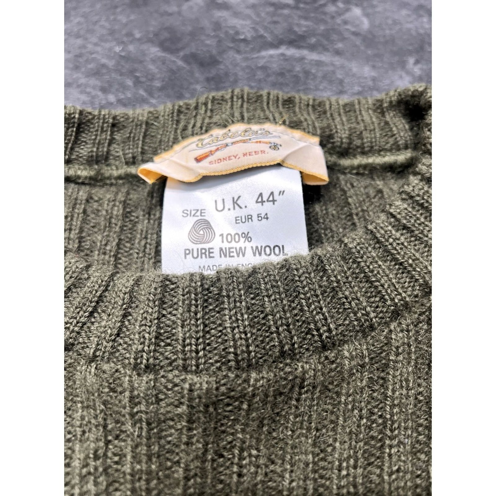 Vintage VINTAGE Cabela's Sweater Mens Knit Pullover Crew Neck Wool Green M UK 44 Wool UK Size US M / EU 48-50 / 2 - 4 Thumbnail