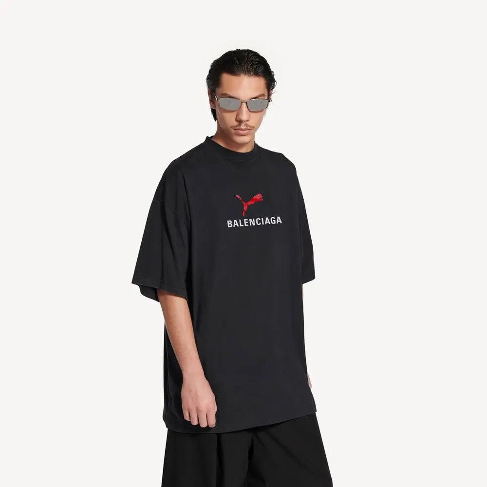 Balenciaga × Puma o1tr1nto0326 Oversized T-Shirt in Faded Black Size US M / EU 48-50 / 2 - 4 Thumbnail