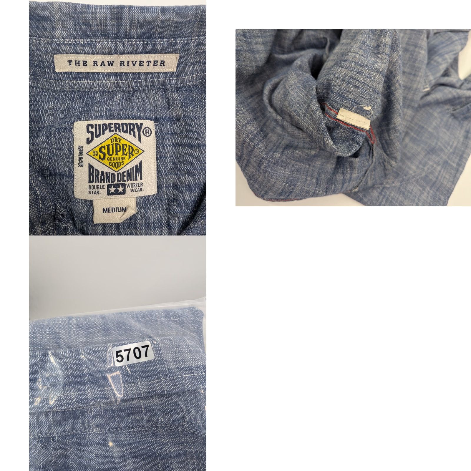 Superdry VINTAGE Superdry Shirt Men Blue Denim Chambrey The Raw Riveter Worker Wear Button-Up Long Sleeve Size M Size US M / EU 48-50 / 2 - 8 Thumbnail