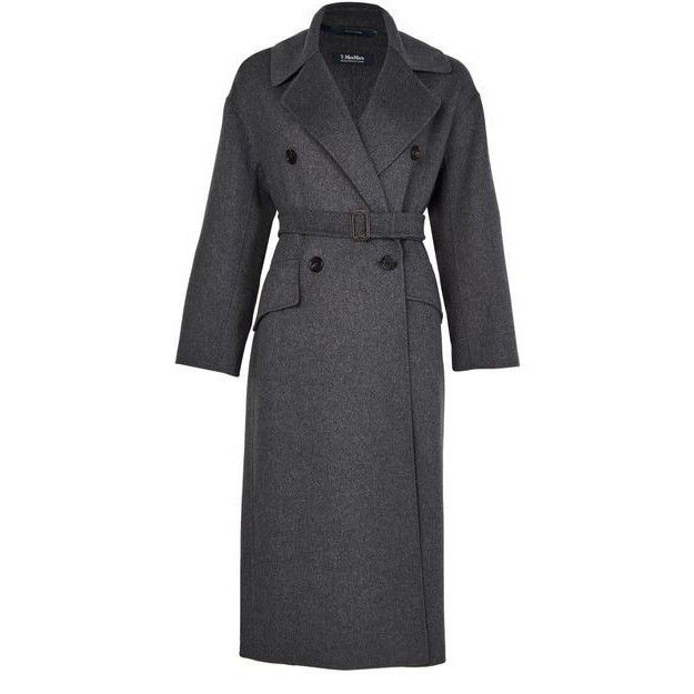 MAX MARA Alice Belted Gray Wool Long Coat New & Authentic (W
