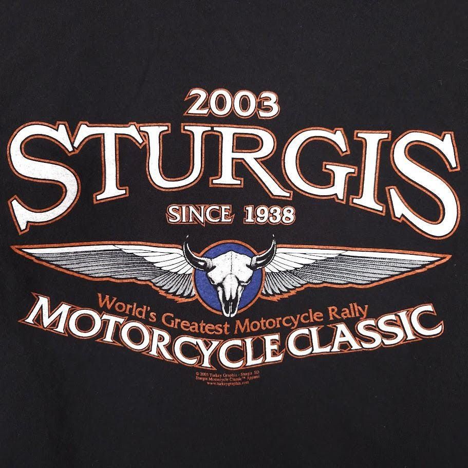 Vintage Vintage Sturgis T Shirt Mens Size Large Black Y2K 2003 Black Size US L / EU 52-54 / 3 - 4 Thumbnail