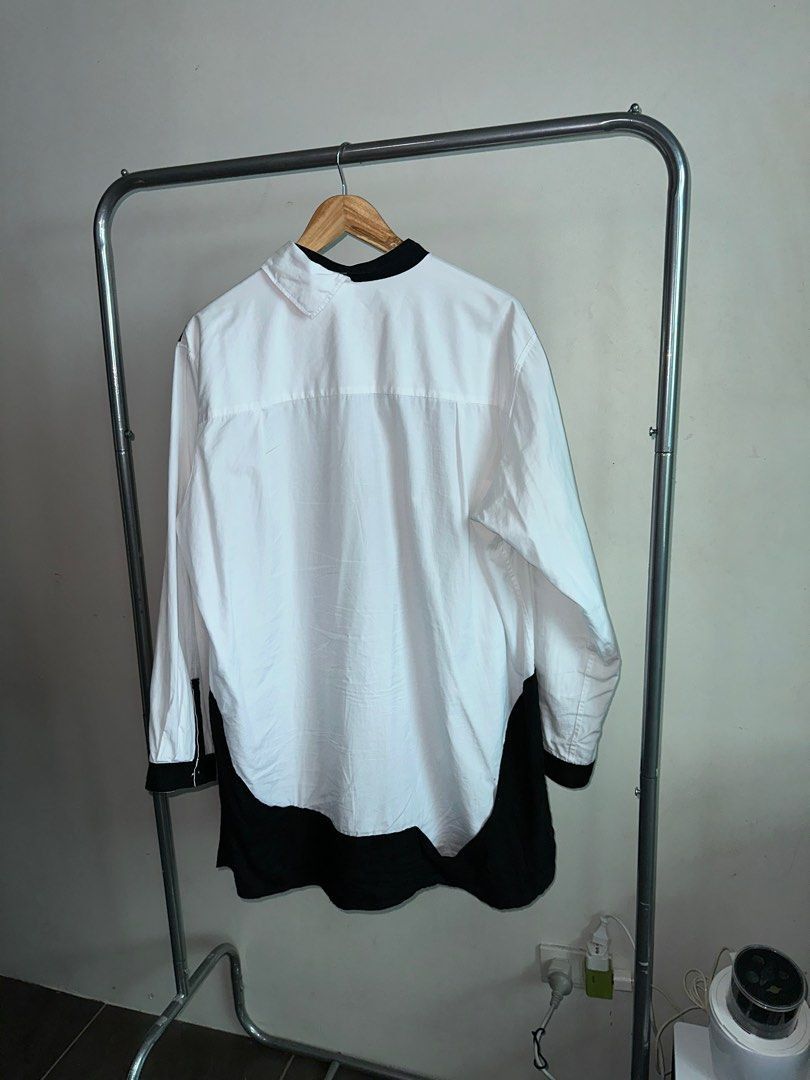 Yohji Yamamoto 23AW Yohji Yamamoto Pour Homme Black and White Shirt Size US L / EU 52-54 / 3 - 2 Thumbnail