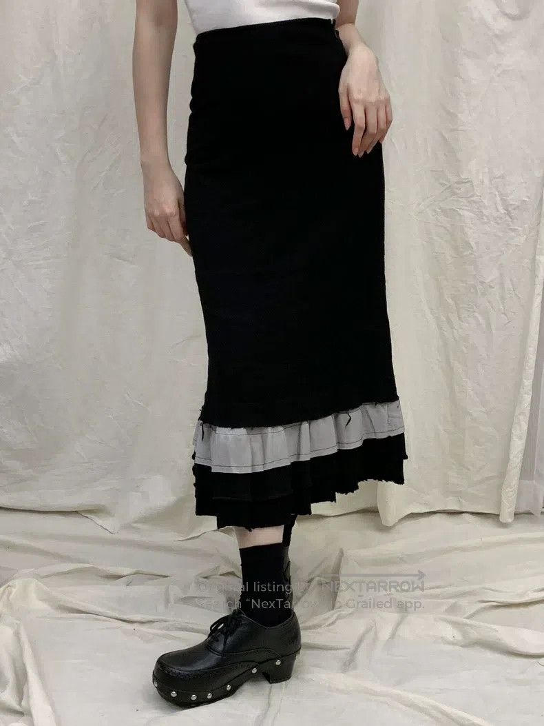 Other Comme Des Garcons size M Black and gray patchwork cake-tie Size 22" - 9 Thumbnail