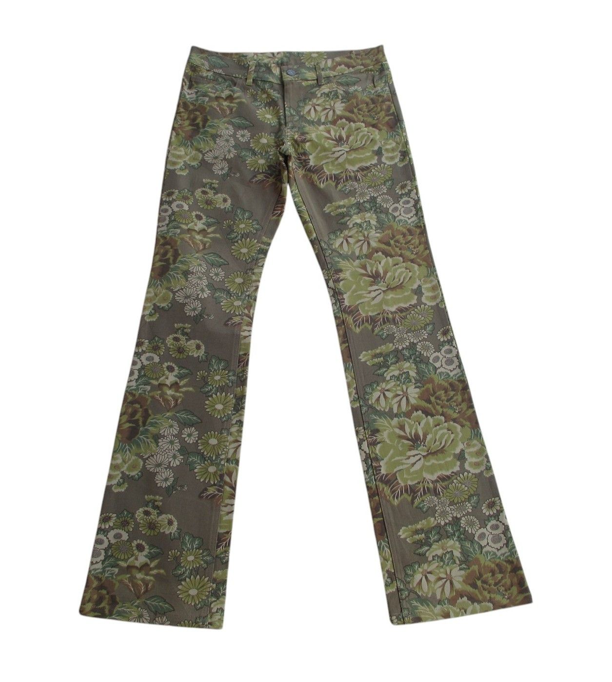 Japanese Brand FLARED JAPANESE CHEALSEA OLD FLORAL ABSTRACT LOWRISE SLIM Size US 28 / EU 44 - 3 Thumbnail