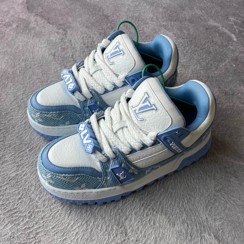 Louis Vuitton Louis Vuitton Trainer Maxi Blue and White Sneakers 0079 Size US 7.5 / EU 40-41 - 1 Thumbnail