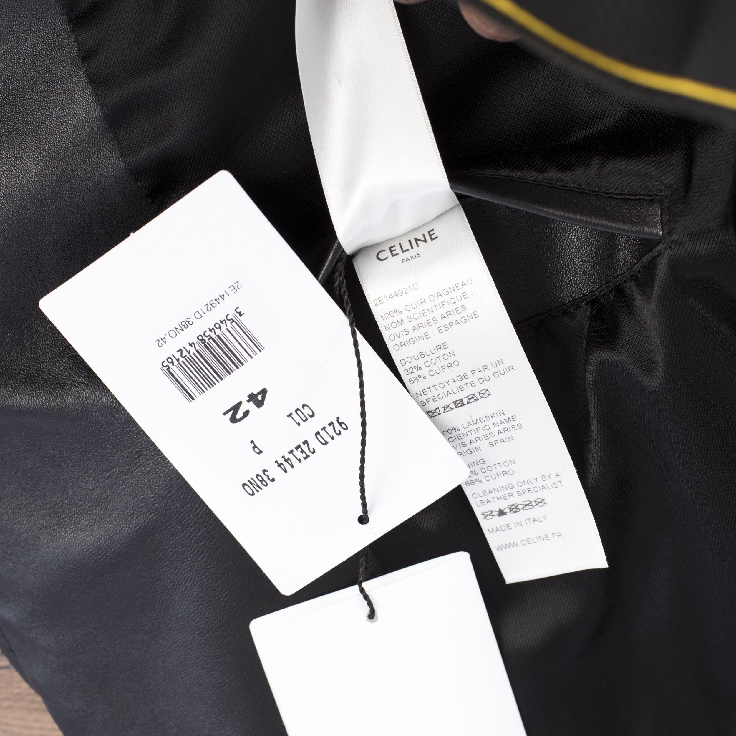 Celine Black Biker Jacket In Lambskin Leather With Padded Sleeves Size L / US 10 / IT 46 - 13 Thumbnail