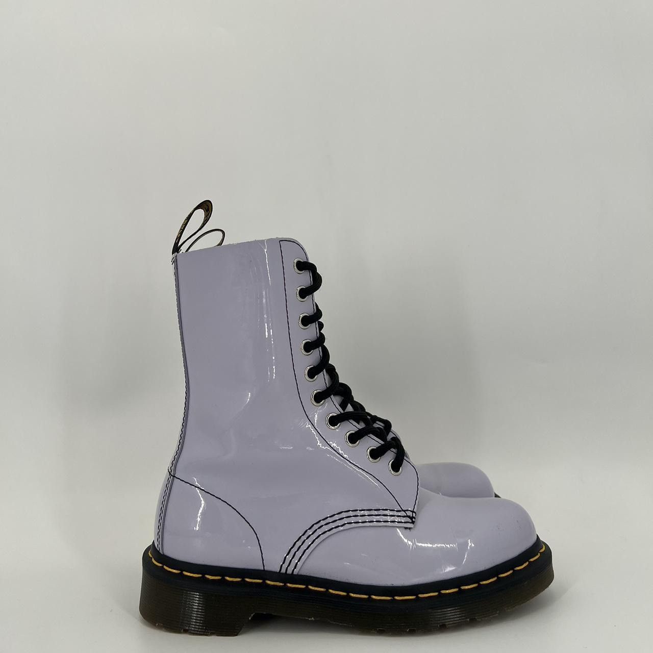 Image of Dr. Martens X Marc Jacobs 1490 Patent Leather Boots in Purple, Women's (Size 6)