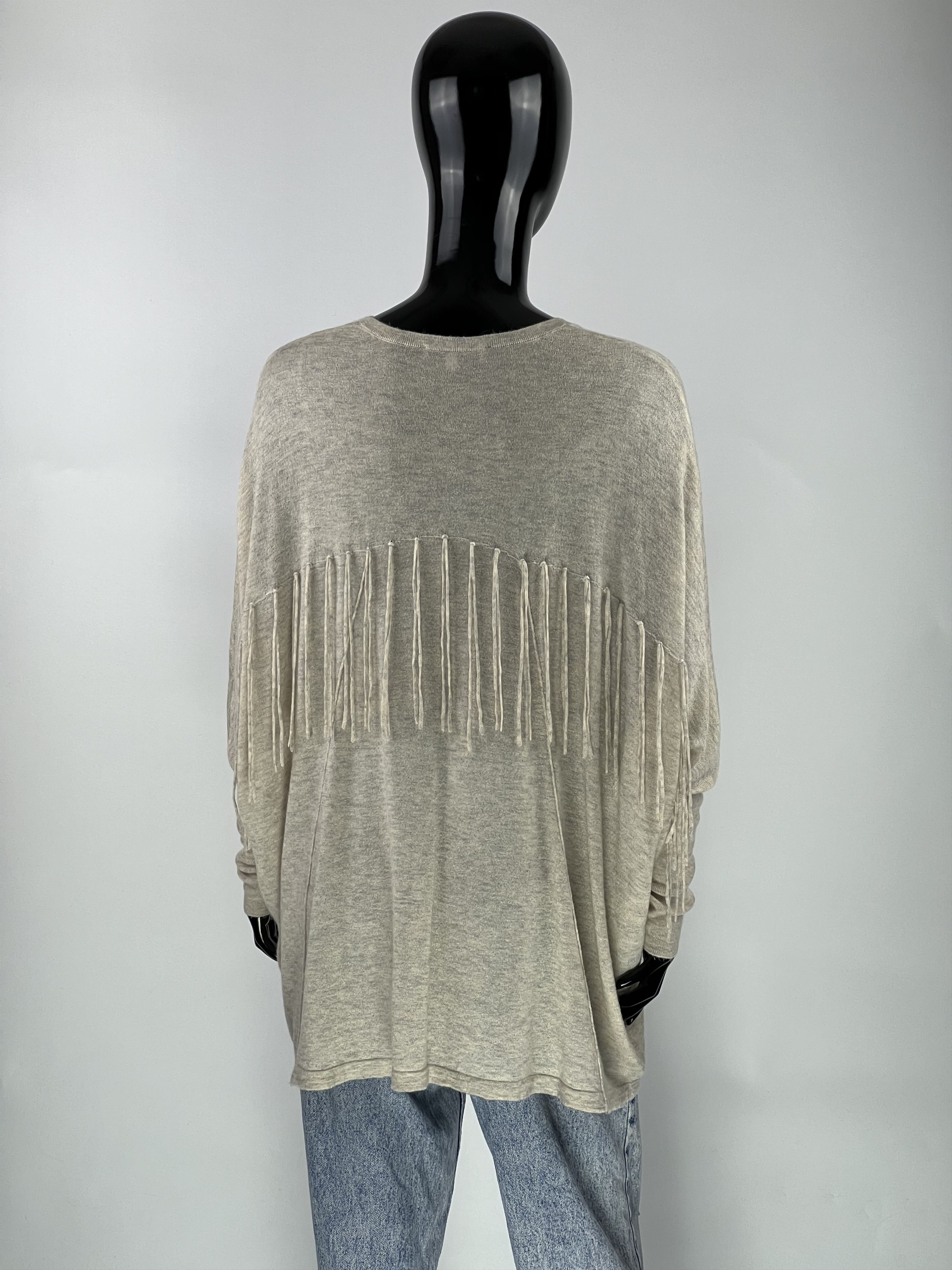 Sandro Sandro Alpaca Wool Fringes V-Neck Sweater Size 2 Size M / US 6-8 / IT 42-44 - 3 Thumbnail