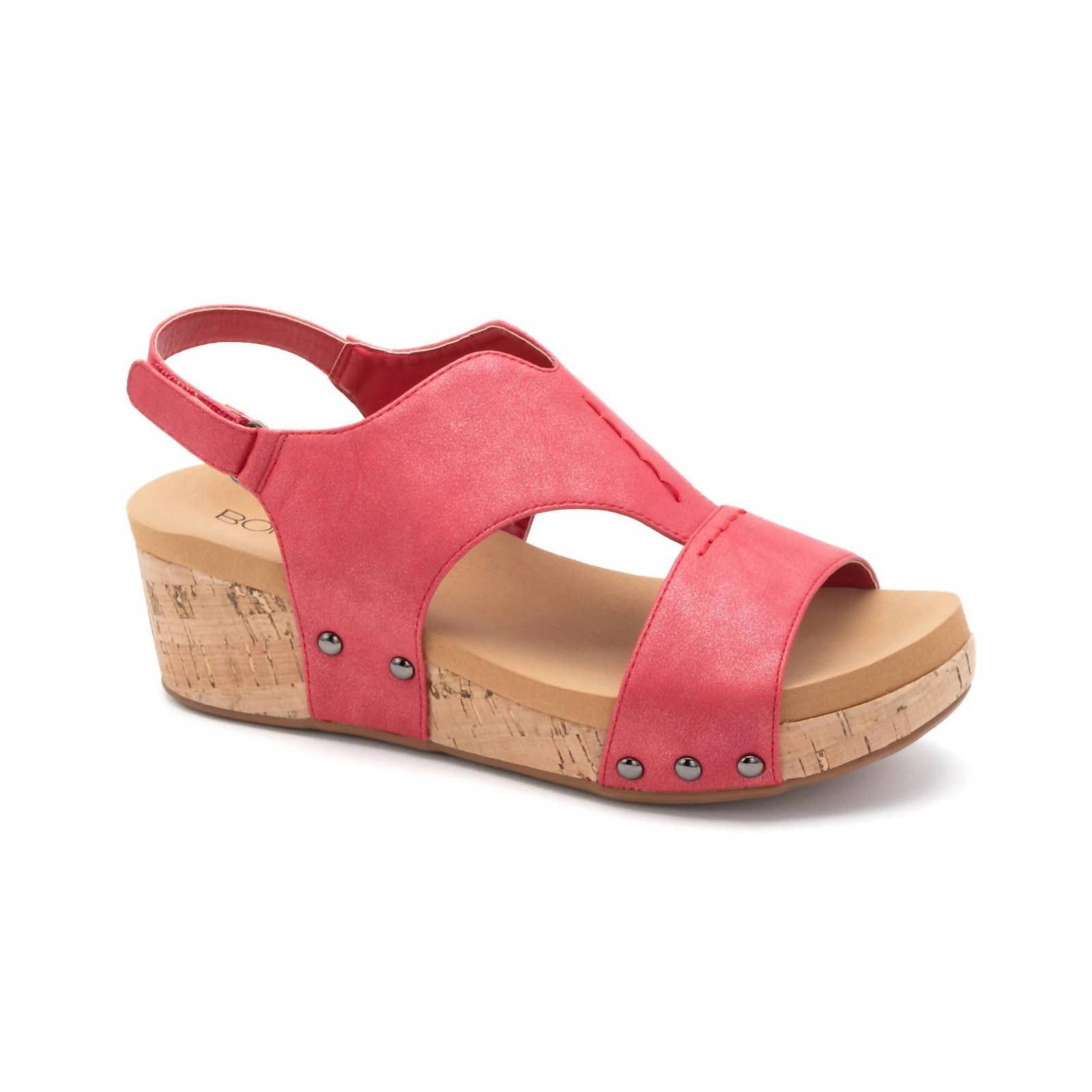 Designer CORKYS FOOTWEAR Corky‚äôs Refreshing Wedge Sandal In Red Grailed