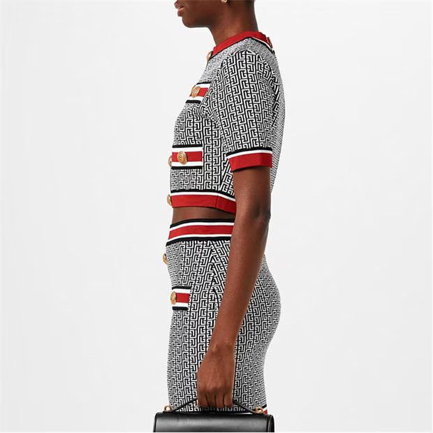 Balmain o1g2r1mq0924 Cropped Jumper in Multicolor Size M / US 6-8 / IT 42-44 - 5 Thumbnail