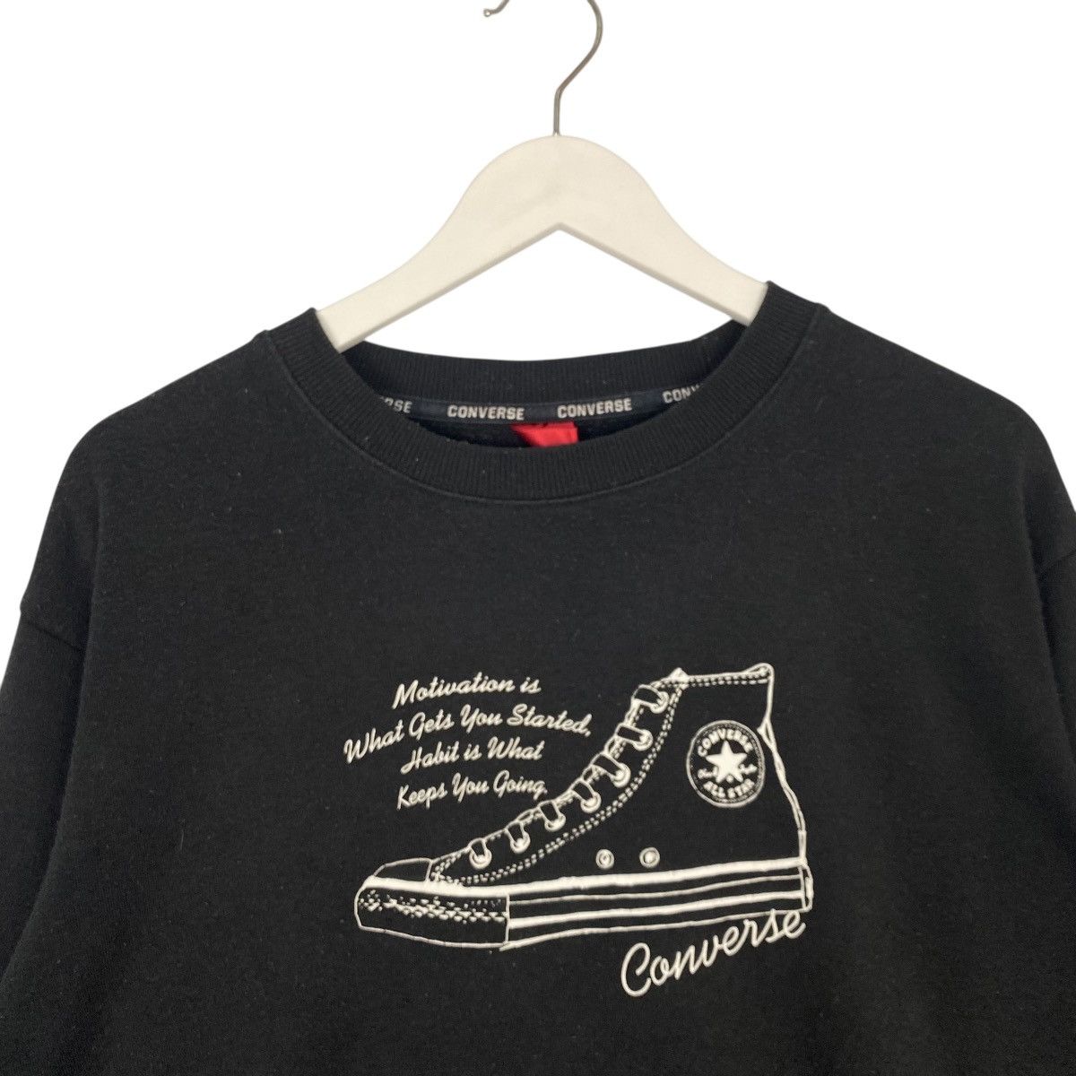 Vintage Vintage Converse Japan Sweatshirt Crewneck Black Jumper Sz L Size US L / EU 52-54 / 3 - 4 Thumbnail