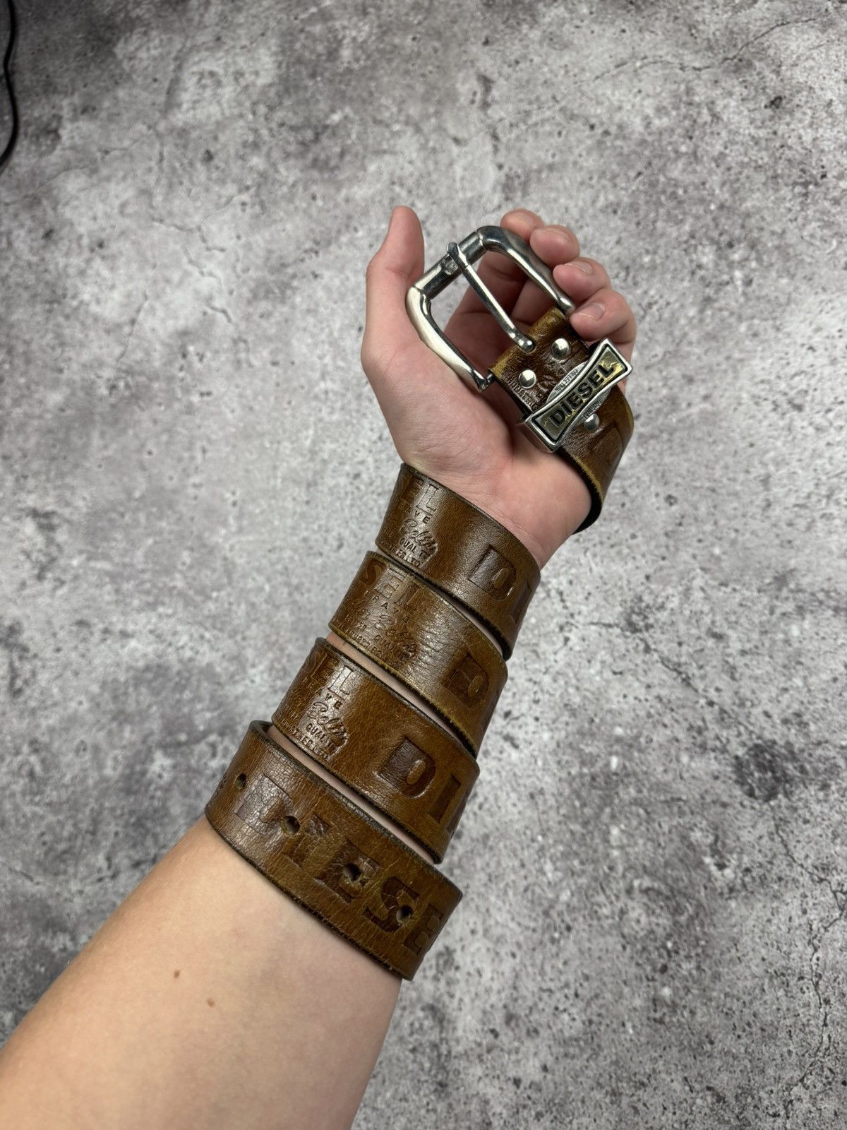 Diesel Diesel Vintage Y2K Japanesse Western Leather Monogram Belt Size ONE SIZE - 6 Thumbnail